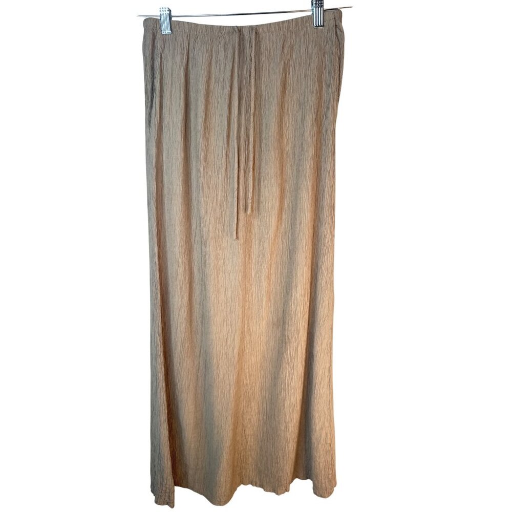 2/$30 ZARA XS Dark Beige Crinkle Textured Fabric Flowy Gauchos